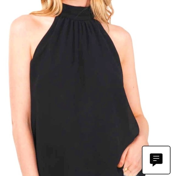 1. State Black Chiffon Tie Back Halter Top Size L - NWT - Picture 1 of 5